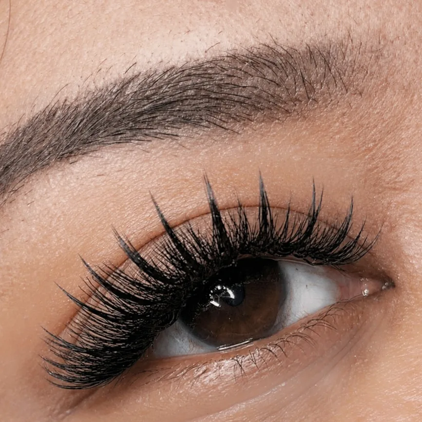 Hybrid Lash Set – Mischung aus einzelnen Extensions und feinen Fächern für weiches Volumen bei cam.lashbar Hannover